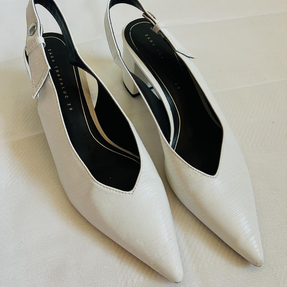 Zara Cream Slingback Heels
